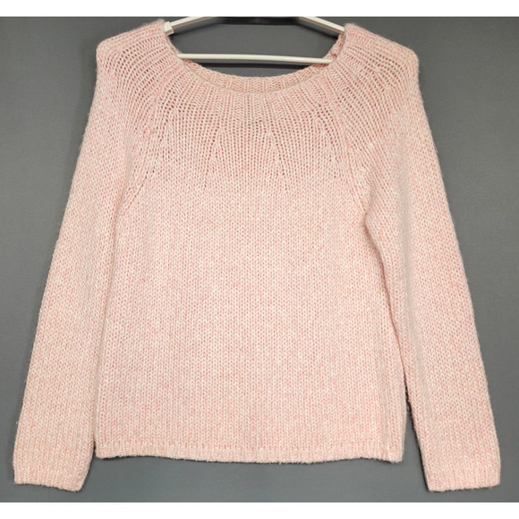 New York & Company Sweater Womens XL Pink Knit Crewneck Pullover Soft Wool Blend - Picture 1 of 11